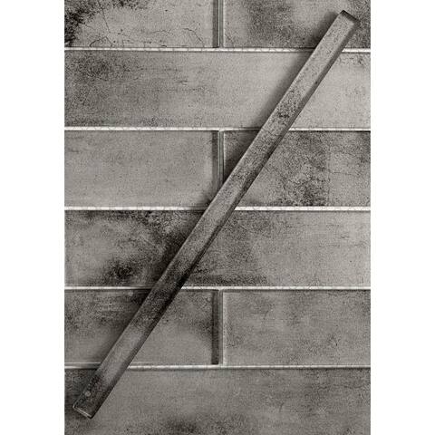 Apollo Tile Dark Gray 2-in. x 8-in. Polished Glass Mosaic Tile (4.83 Sq ft/case)
