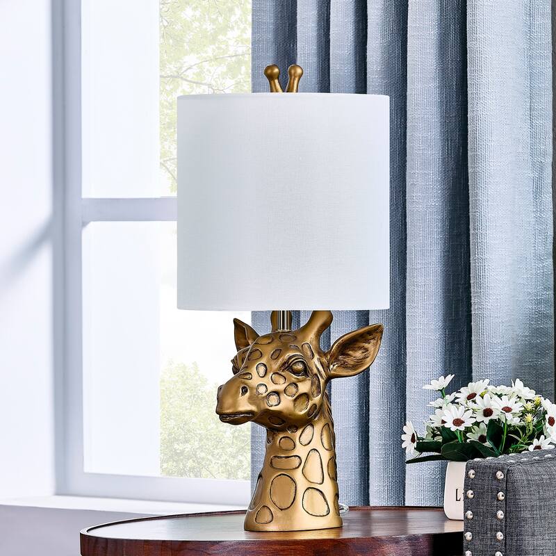 21.75" Gold Leaf Resin Giraffe Table Lamp - 10" x 10" x 21.75"
