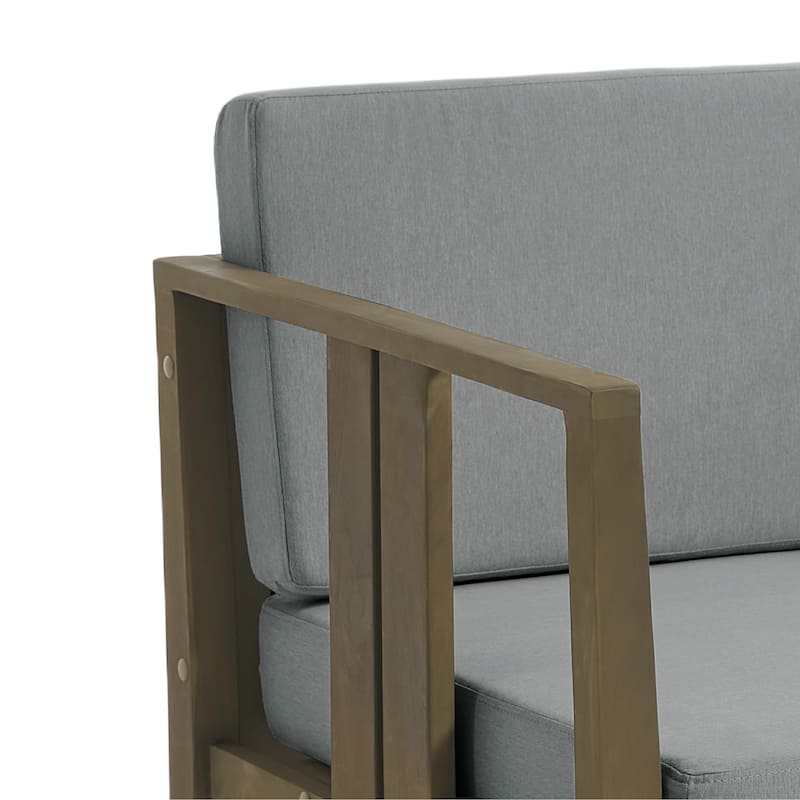 Casual 29"W Outdoor Patio Armchair Set In Solid Teak Wood with Cushion