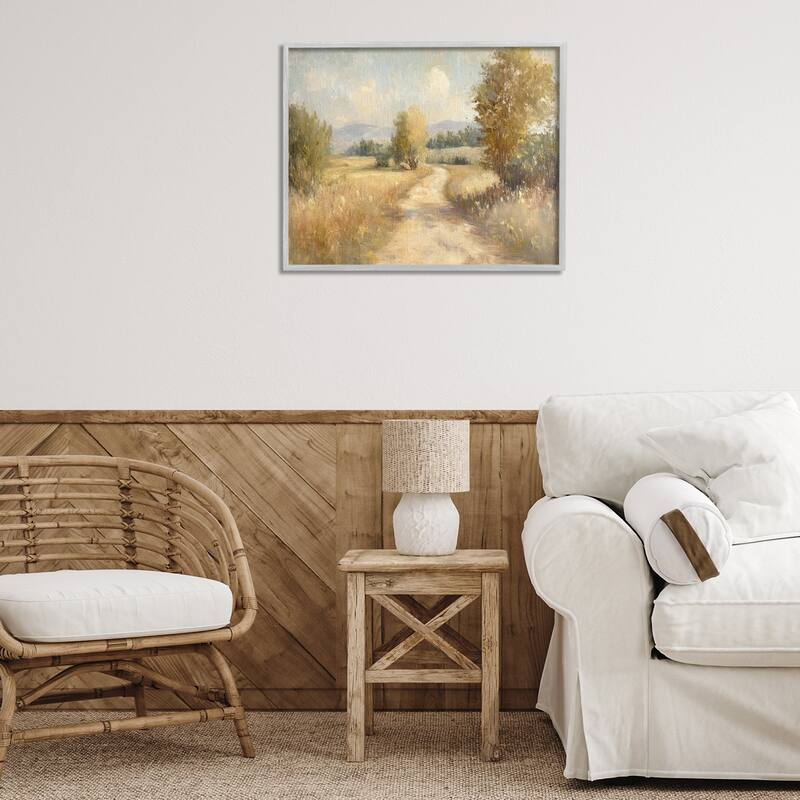 Stupell Gravel Road Landscape Framed Giclee Art Design By Petal Prints Design