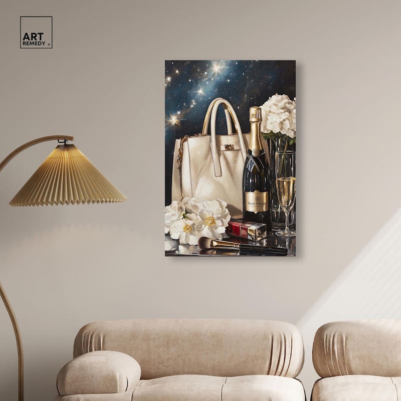 Cheers to Starry Glam Canvas by Art Remedy, Gallery Wrapped