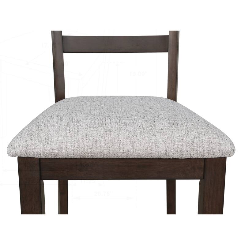 Exquisite Crafted Wooden Dining Chairs for Stylish Dining Experience - Brown and Gray - Set of 2