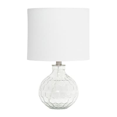 Elegant Designs 17.75" Endtable Bedside Desk Table Lamp White, Clear - 11x11x17.75