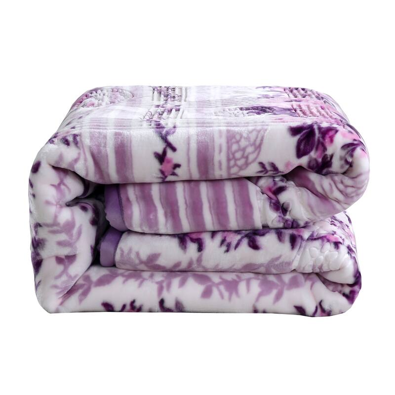 Empyrean Velvet 2 Ply Heavy Reversible Printed Raschel Blanket