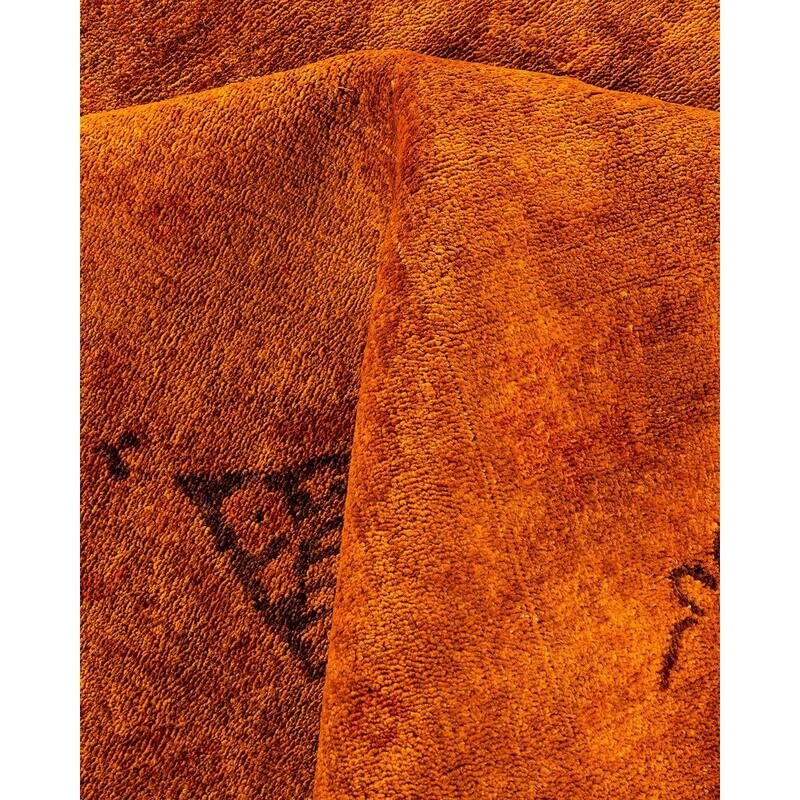 Contemporary Overdyed Wool Hand Knotted Area Rug - 9' 2" x 12' 2"