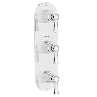 DXV Oak Hill Three-Handle Thermostatic Valve Trim with Lever Handles