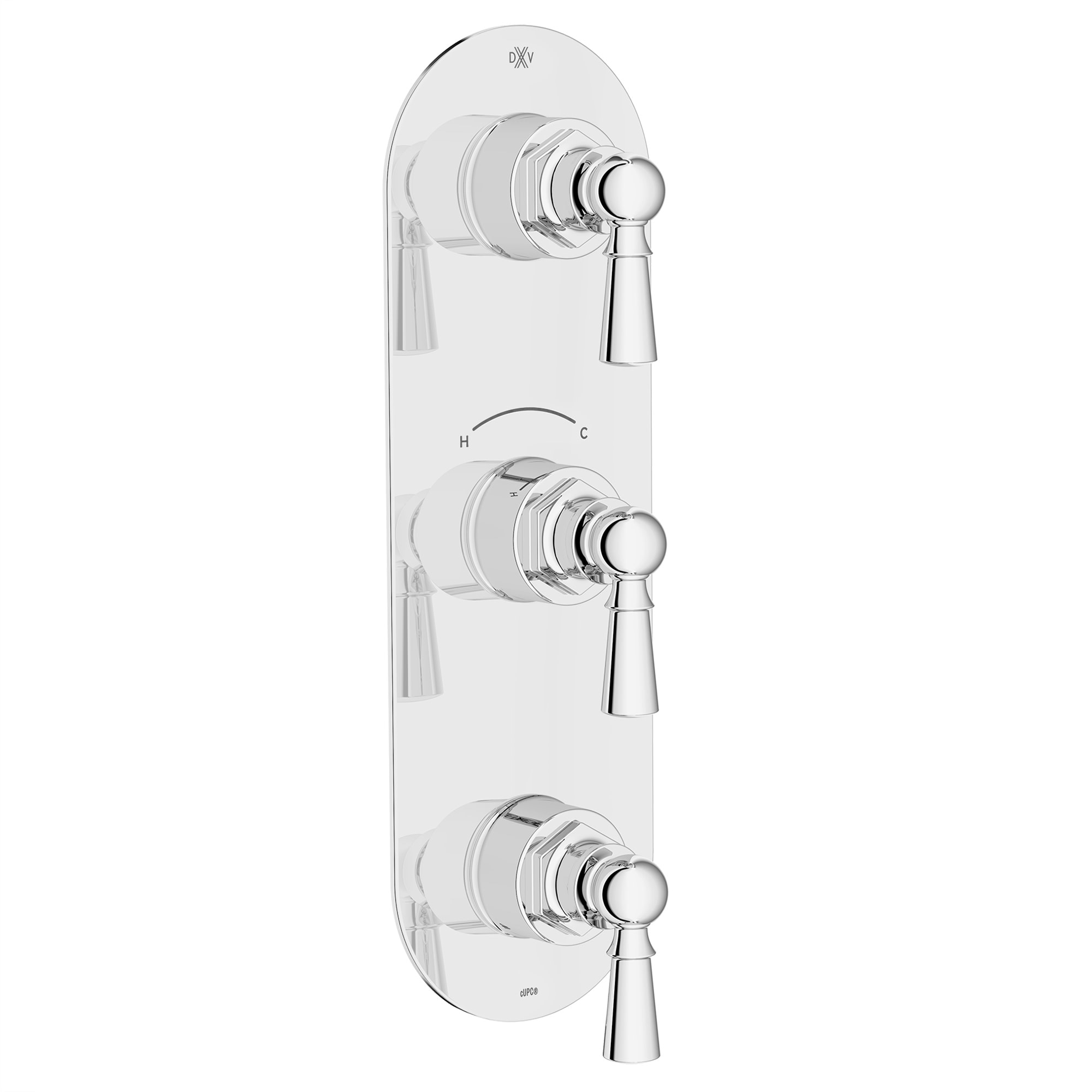 DXV Oak Hill Three-Handle Thermostatic Valve Trim with Lever Handles