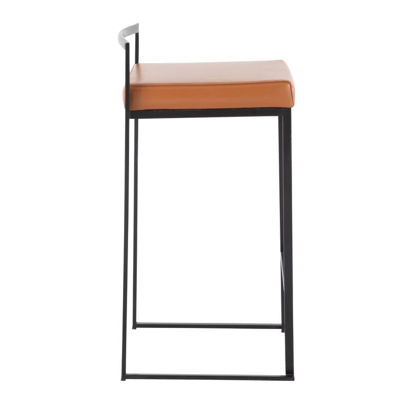Porch & Den Forrest Black Stackable Fully Welded Counter Stool (Set of 3)