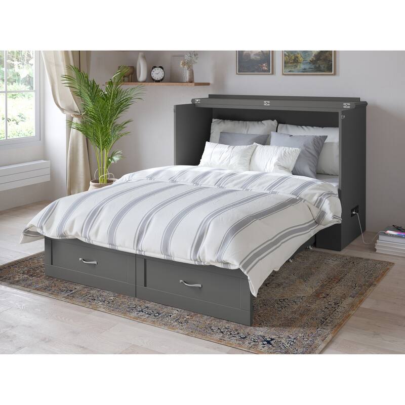 Hamilton Murphy Bed Chest with Storage Drawer and Built-In Charger