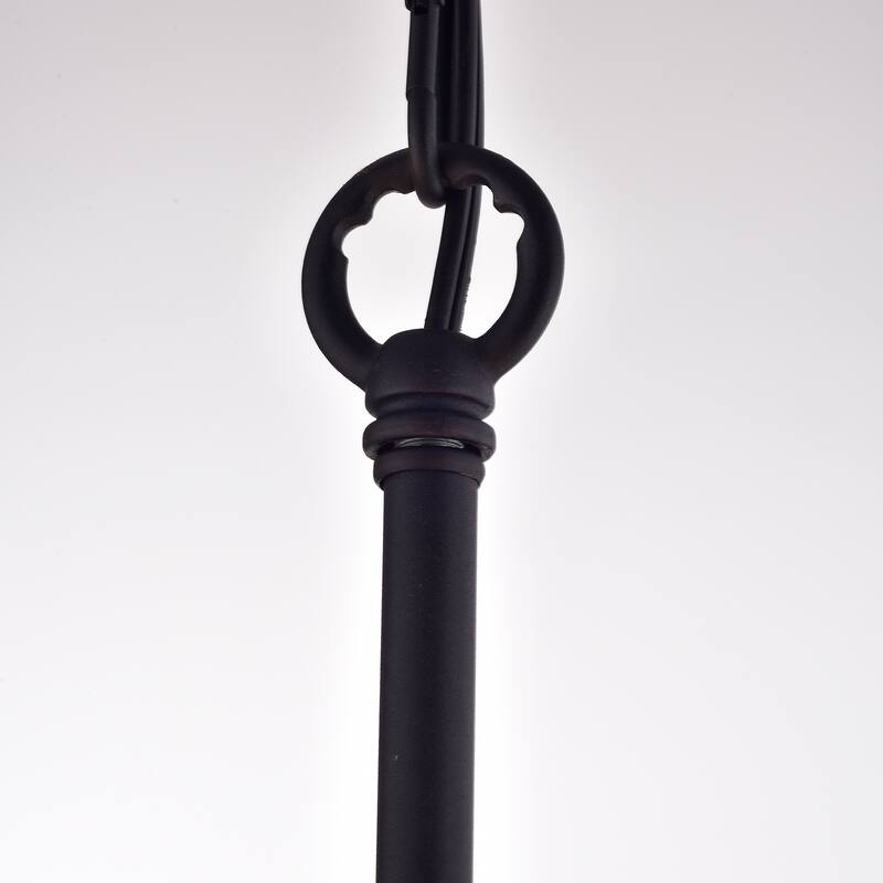 Arke Black Metal and Fabric 3-light Drum Pendant