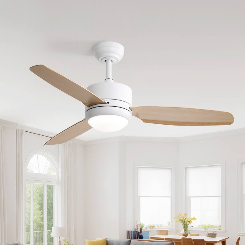 Sofucor 46 Inch Ceiling Fans with Light,Small Indoor/Outdoor,Remote Control,3 ABS Blades