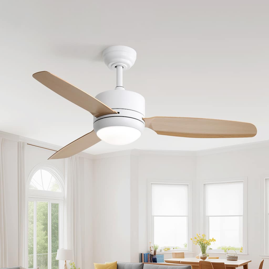 Sofucor 46 Inch Ceiling Fans with Light,Small Indoor/Outdoor,Remote Control,3 ABS Blades