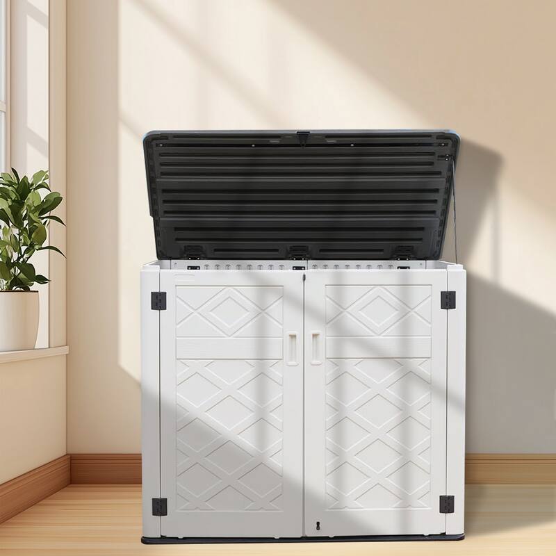 45-880 Gal. Outdoor Resin Deck Box Storage Shed for Garden,Patios,Backyards,Tools