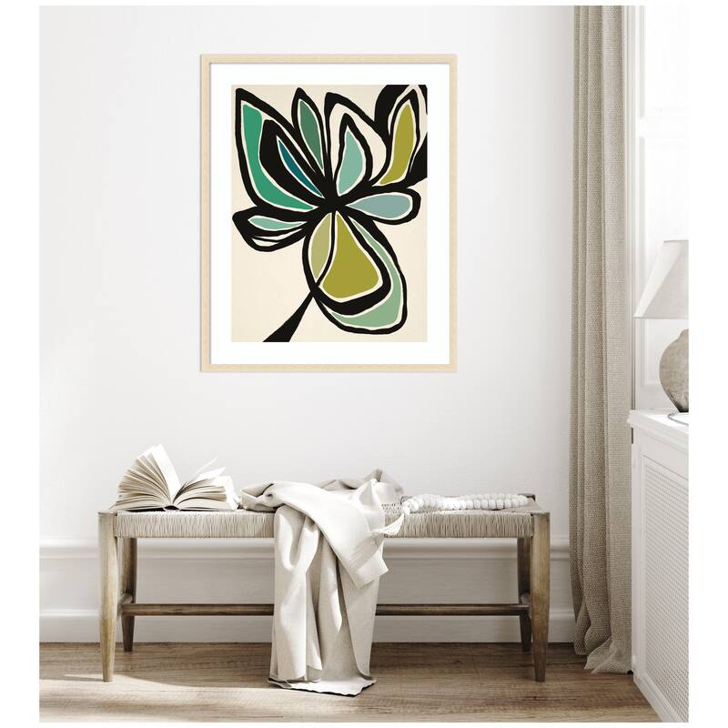 Kate and Laurel Framed Art Midnight Floral 3 by Alicia Bock
