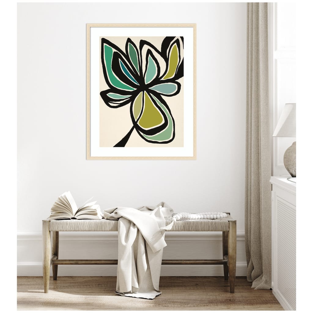 Kate and Laurel Framed Art Midnight Floral 3 by Alicia Bock