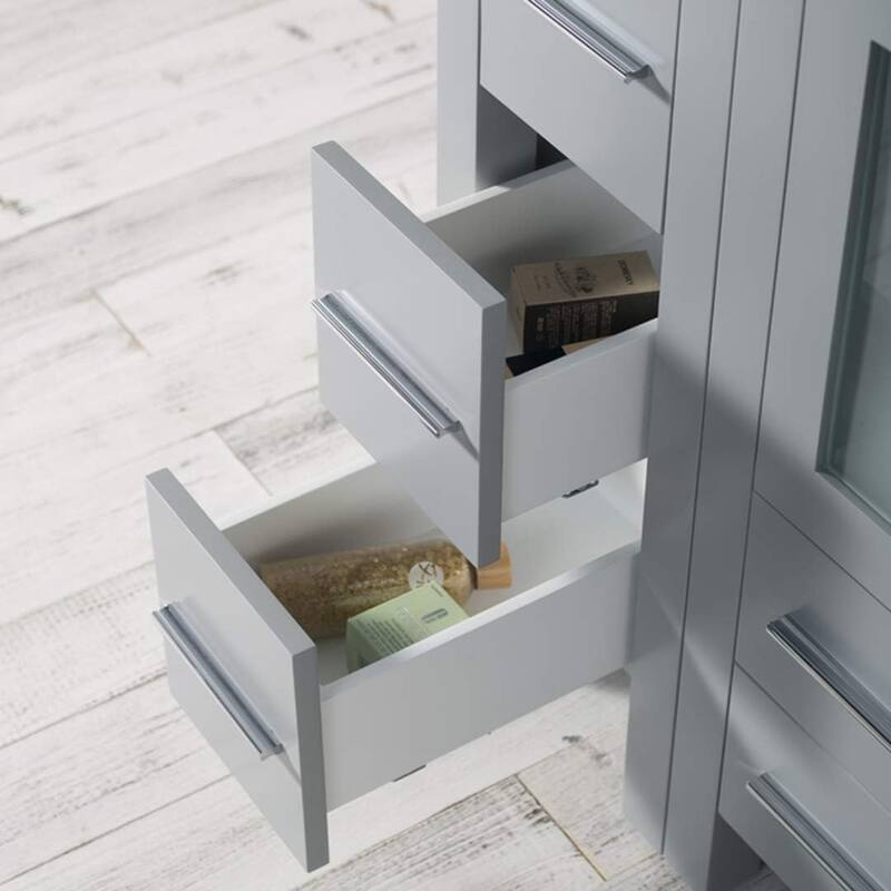 Blossom Sydney 84" Bathroom Double Sink Vanity with Cabinets & Mirrors