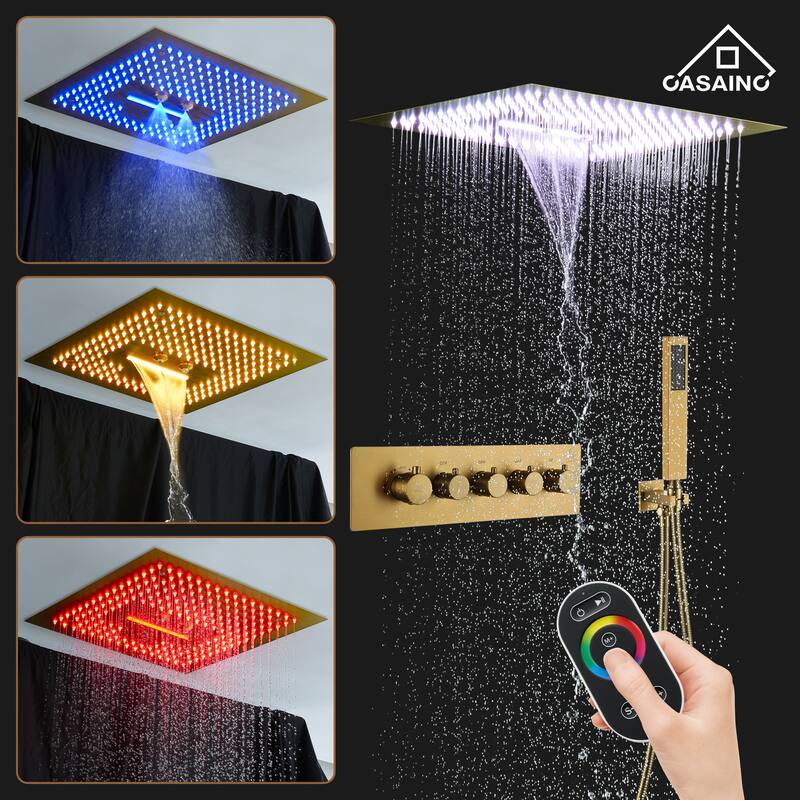 4 Functions Shower System with Multi-Function Remote Control 64 Color Lights