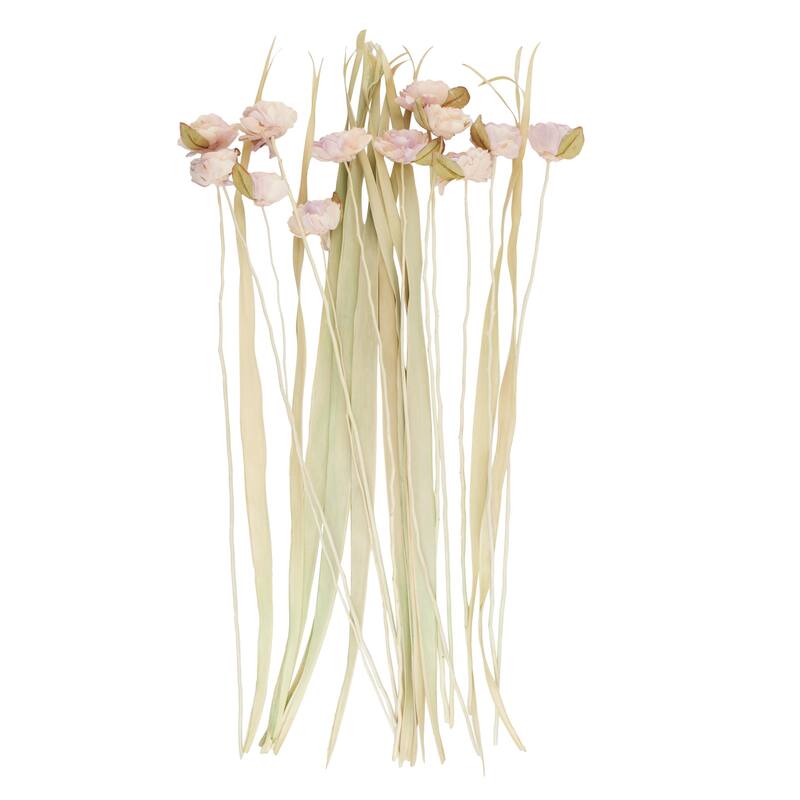 Dried Plant Tall Natural Foliage with Pink Petals - Pink - Roche River Decor - 10"W x 10"L x 49"H