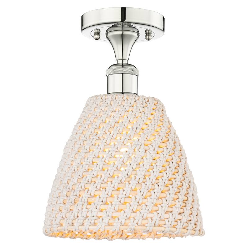 Innovations Lighting 616-1F-12-9 Bristol Natural Semi-Flush Bristol - Polished Nickel / Natural