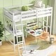 preview thumbnail 7 of 28, Costway Twin Size Loft Bed w/ Desk & Shelf 2 Ladders & Guard Rail for