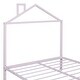 preview thumbnail 12 of 16, Pink Full Size Metal Platform Bed with trundle, House-Shaped Headboard Design for Kids, Boys and Girls