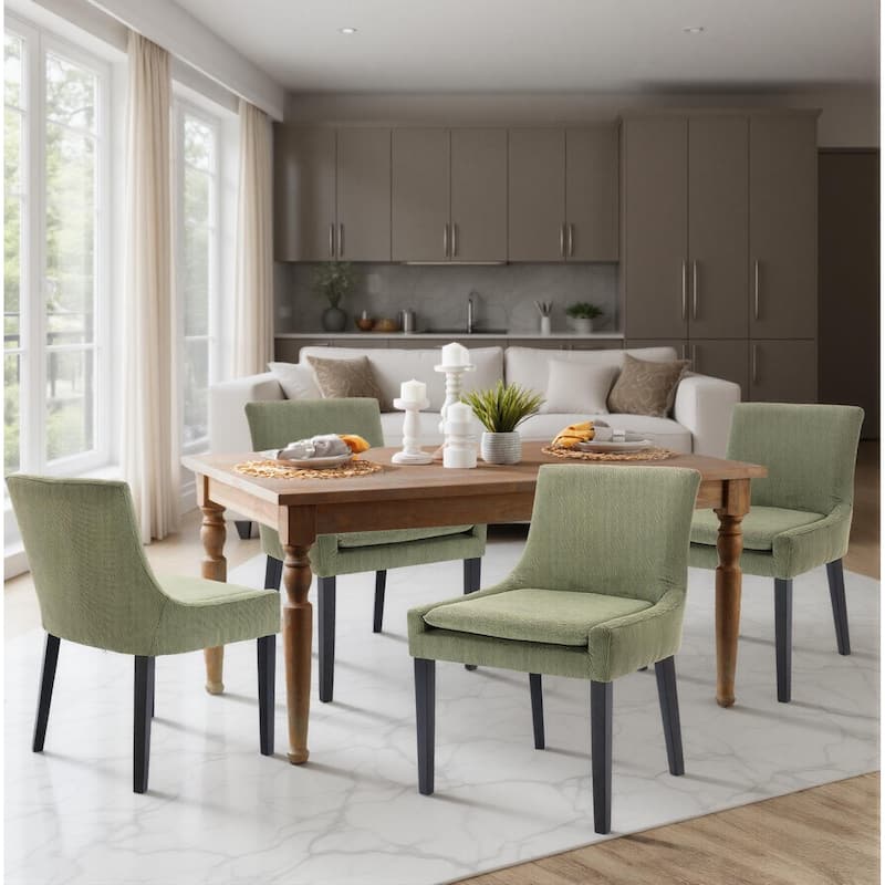 RENEWLINE Mid-Century Modern Corduroy Upholstered Dining Chairs with Solid Wood Legs,Set of 2/4/6