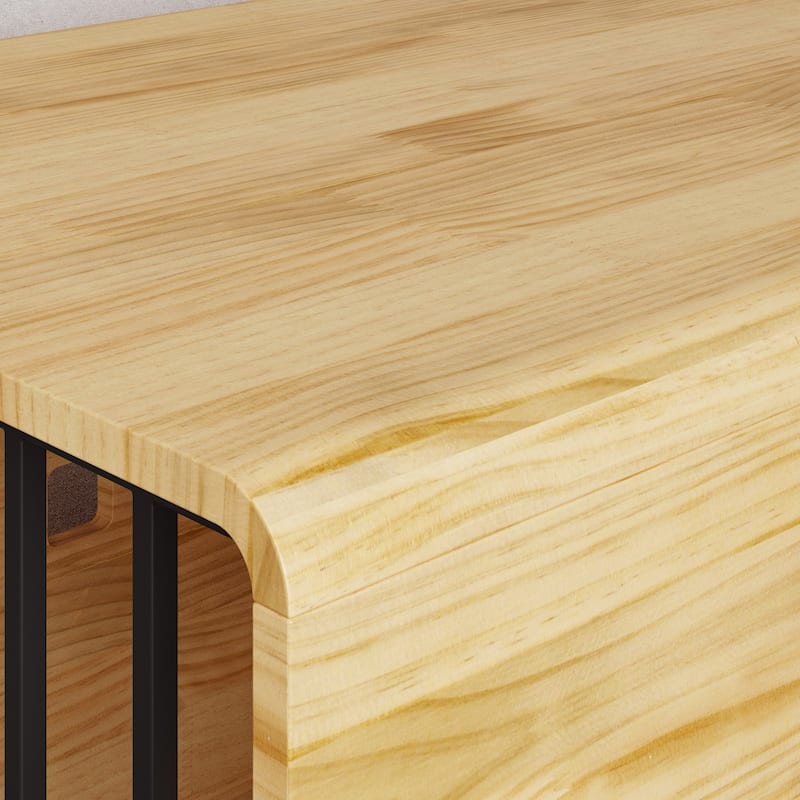 Modern Wooden Dog Crate Furniture for Large Dogs Glossy Finish Pet House with Metal Door and Vent Holes