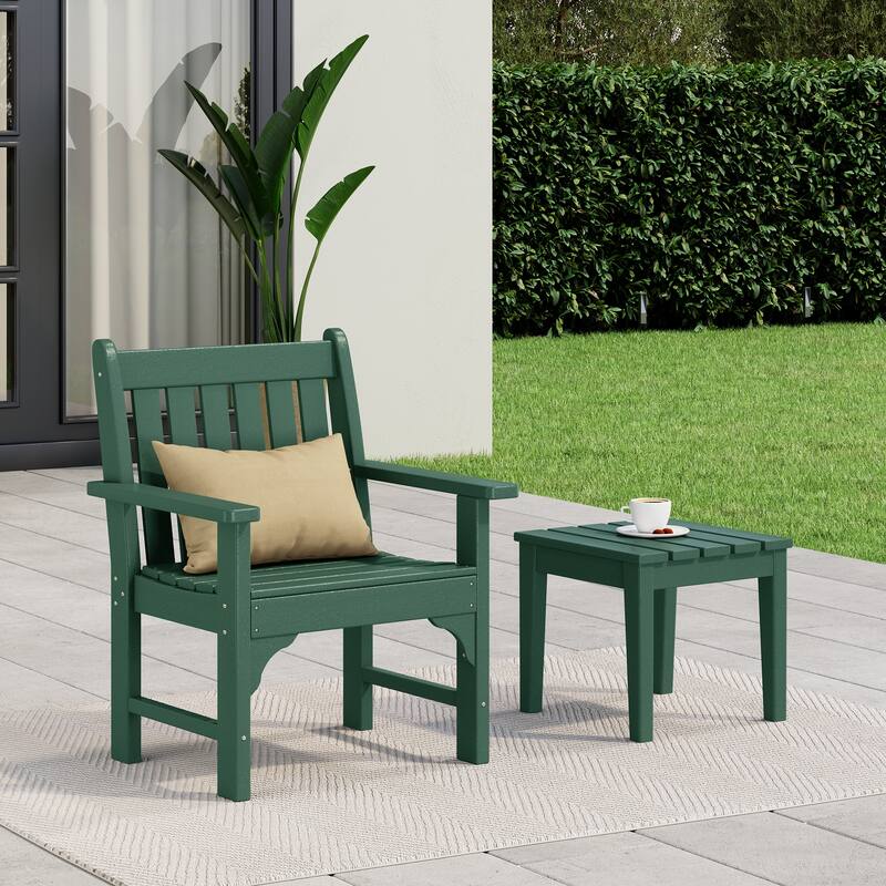 Laguna Outdoor Patio Garden Arm Chair Set with Side Table