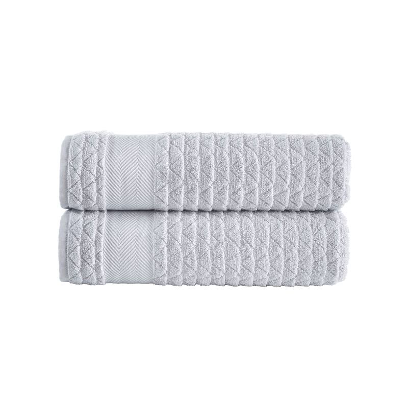 Brooks Brothers Herringbone 2 pcs Bath Sheets - Silver