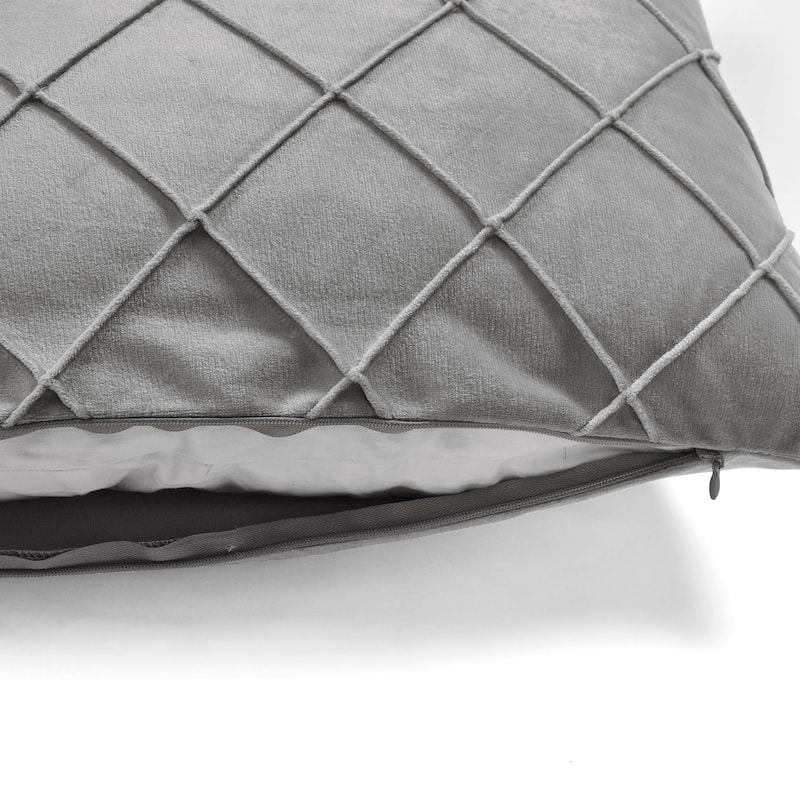 Lush Decor Velvet Diamond Pintuck Decorative Pillow Cover