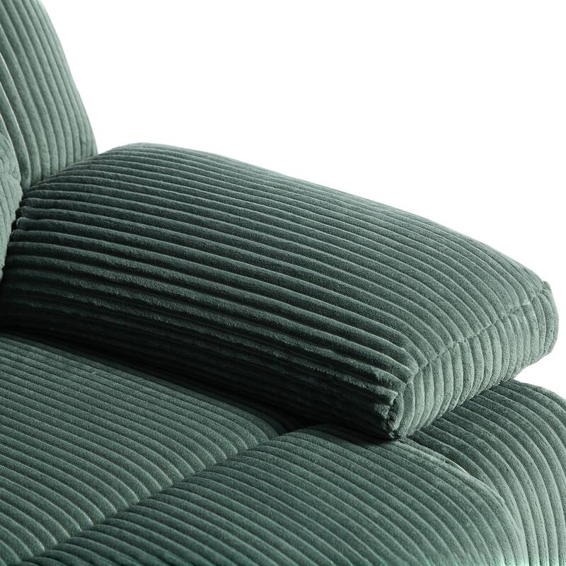 Classic Corduroy Upholstered Push Back Manual Recliner Chair