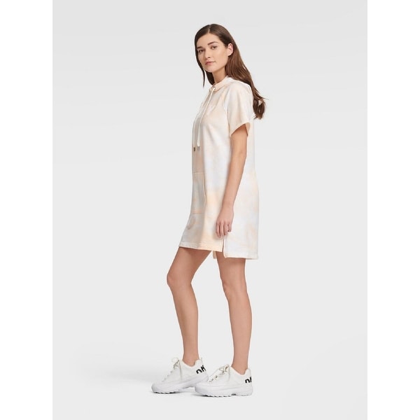 dkny sport logo hoodie dress