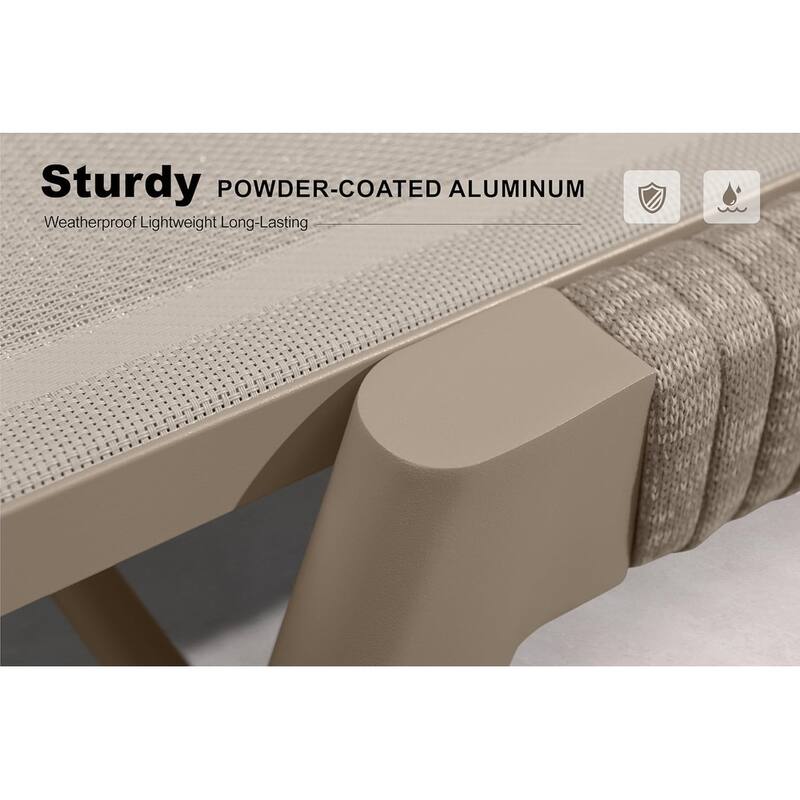 PURPLE LEAF Aluminum Adjustable Chaise Lounge, Set of 2, for Poolside Sunbathing