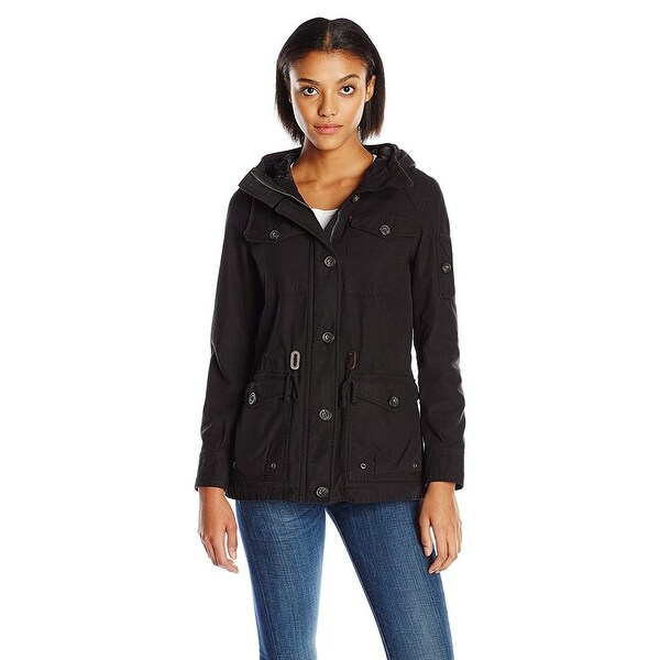 levi's women's cotton four pocket hooded field jacket