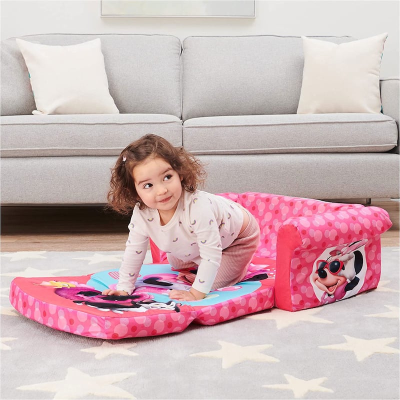 Marshmallow Furniture Kids 2-in-1 Flip Open Foam Compress Sofa Bed, Mickey Mouse