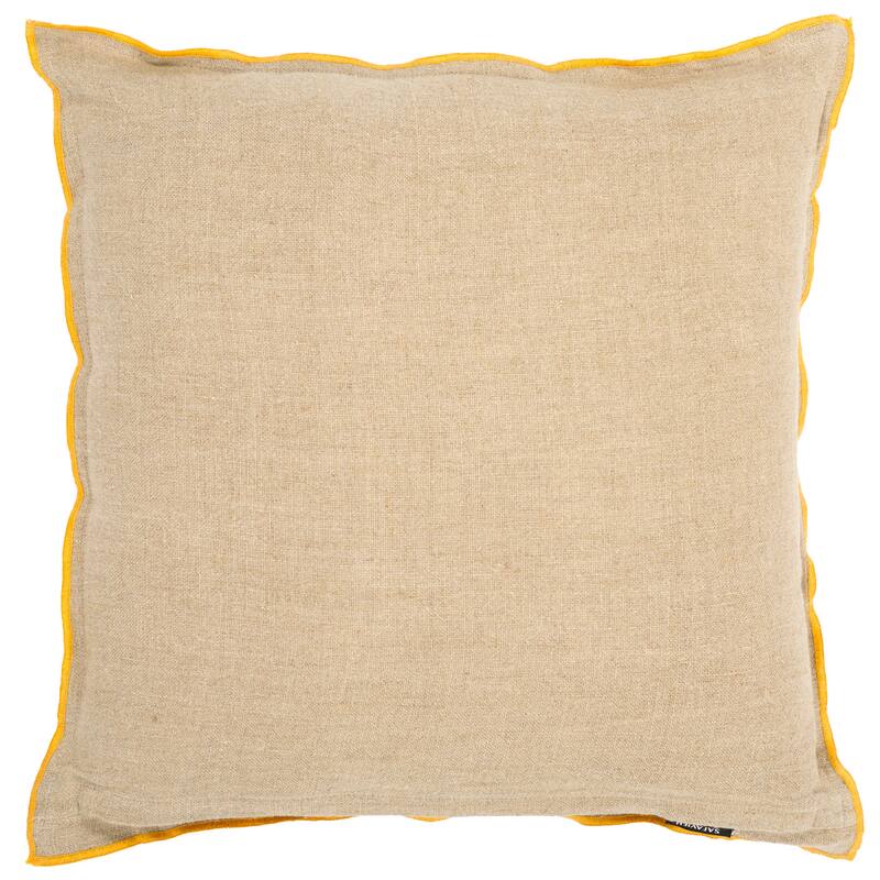 SAFAVIEH Home Amal 20-inch Natural/Mustard Decorative Pillow