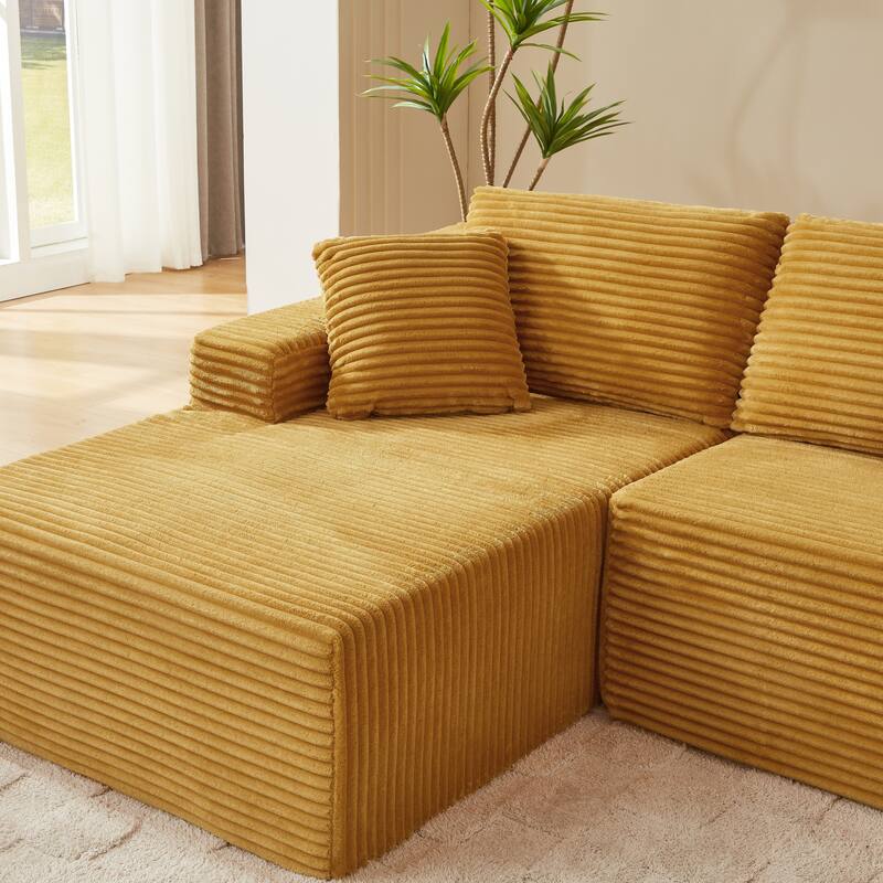 L-Shaped Cloud Sectional Sofa with Deep Seat,No Assembly Required,Modular Couches Sleeper