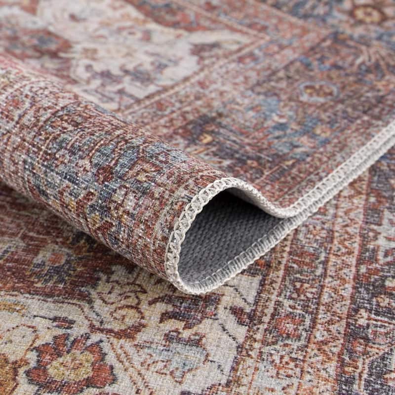 Hauteloom Georgia Machine Washable Persian Oriental Traditional Area Rug