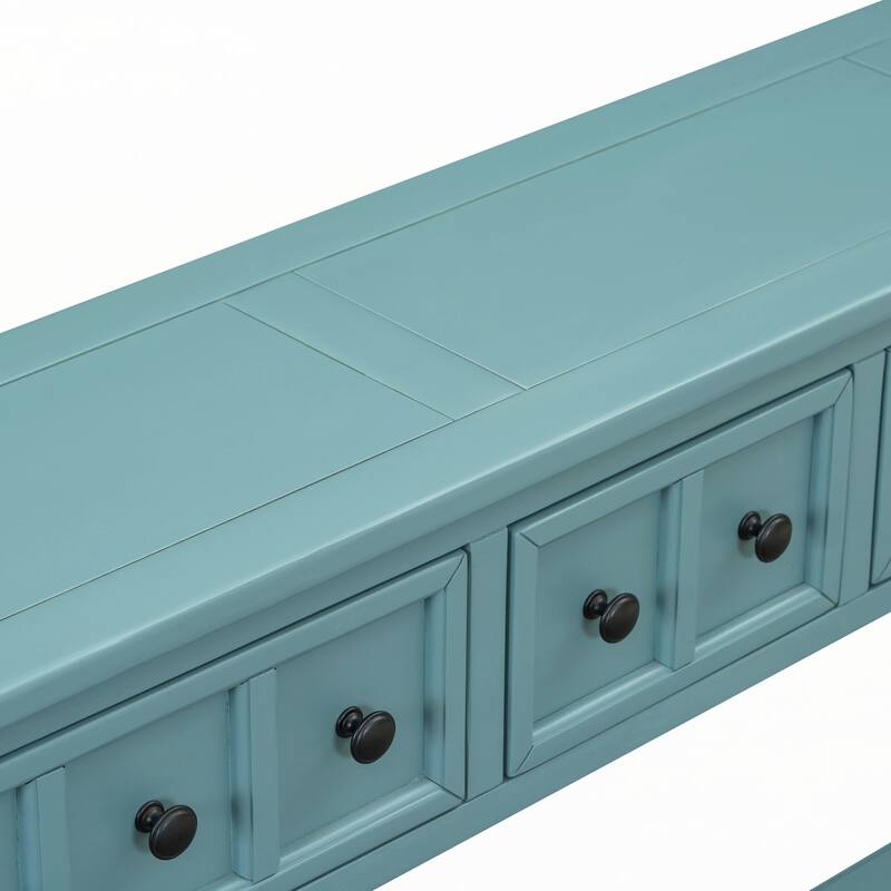 Rustic Entryway Console Table(Turquoise Green)
