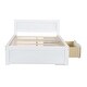 preview thumbnail 14 of 12, Full Size Platform Bed with Storage Drawer and Two Shelves, No Box Spring Needed, Sturdy MDF Construction