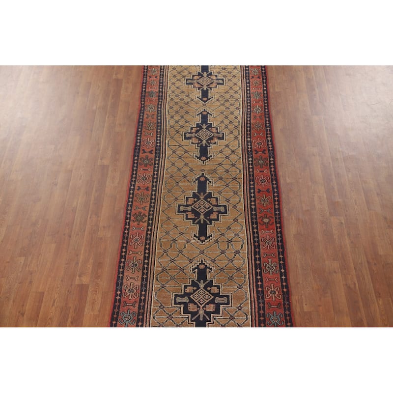 Koliaei Persian Vintage Runner Rug Hand-Knotted Wool Carpet - 3'5" x 12'5"