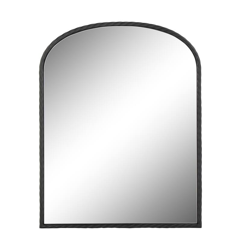 MacLuu Arch Metal Wall Mirror - 24" x 30.75" - Arch Twisted-Black