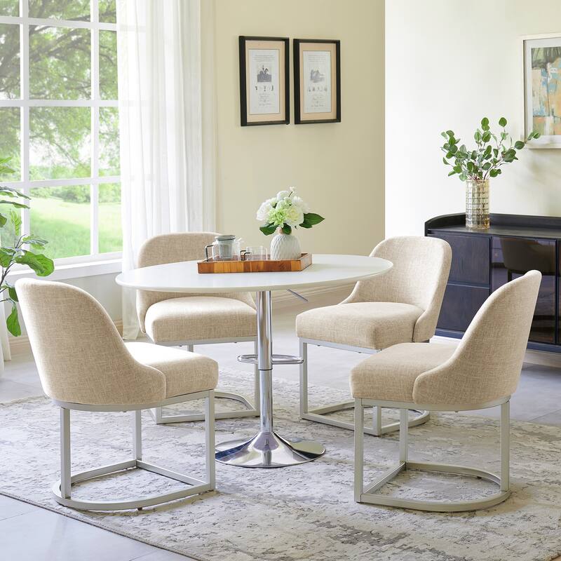 Leick Home Barrelback Dining Chair with Metal Base Set of 2