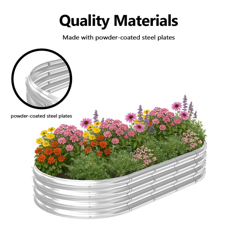 Galvanized Steel Metal Raised Garden Bed Deep Planting