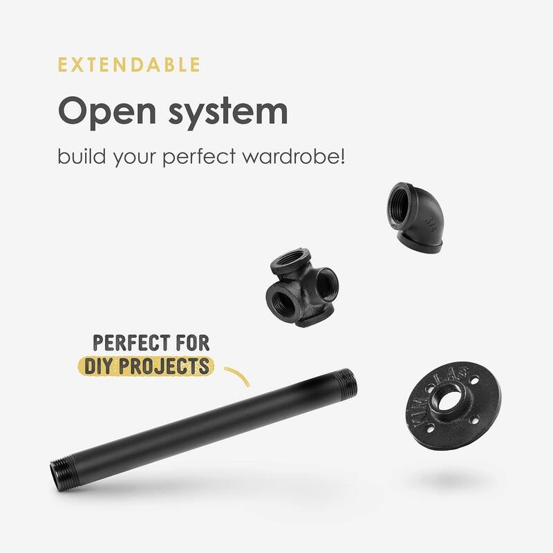 Industrial Pipe Clothing Rack