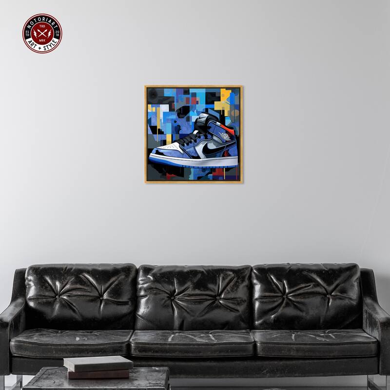 Notoriart Primary Sneakers Framed Sneaker 1 Piece Canvas Wall Art