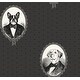 preview thumbnail 1 of 1, Seabrook Designs Dixie Dog Cameos Unpasted Wallpaper 27 in. W x 27 ft. L - Metallic Charcoal & Inkwell