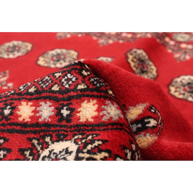 ECARPETGALLERY Hand-knotted Peshawar Bokhara Red Wool Rug - 4'6 x 7'1