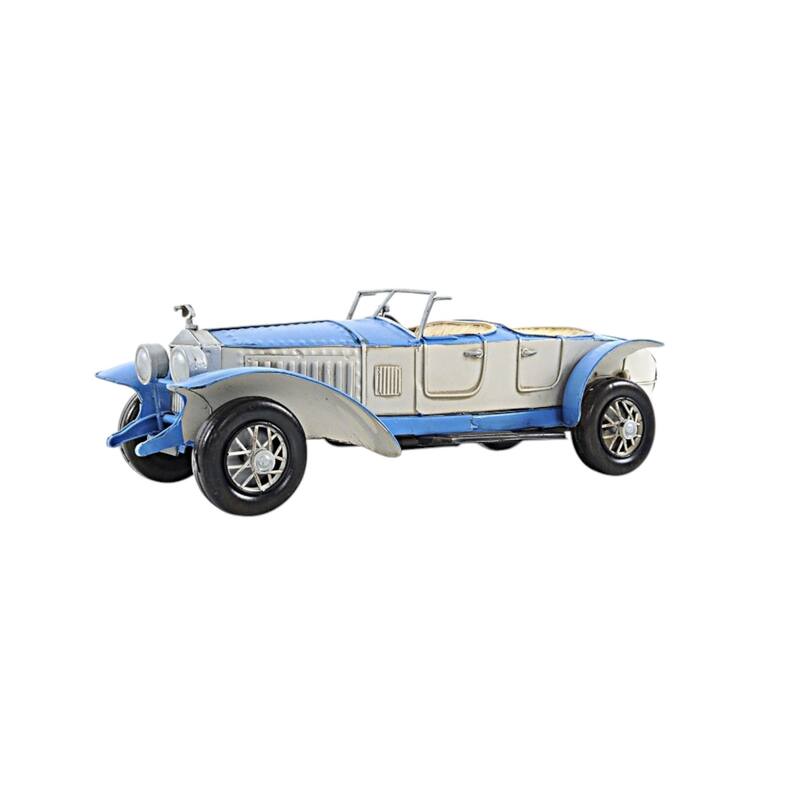 HomeRoots 4" White Metal Hand Painted Model Car Tabletop Sculpture - 4.5' X '4' X '13.5