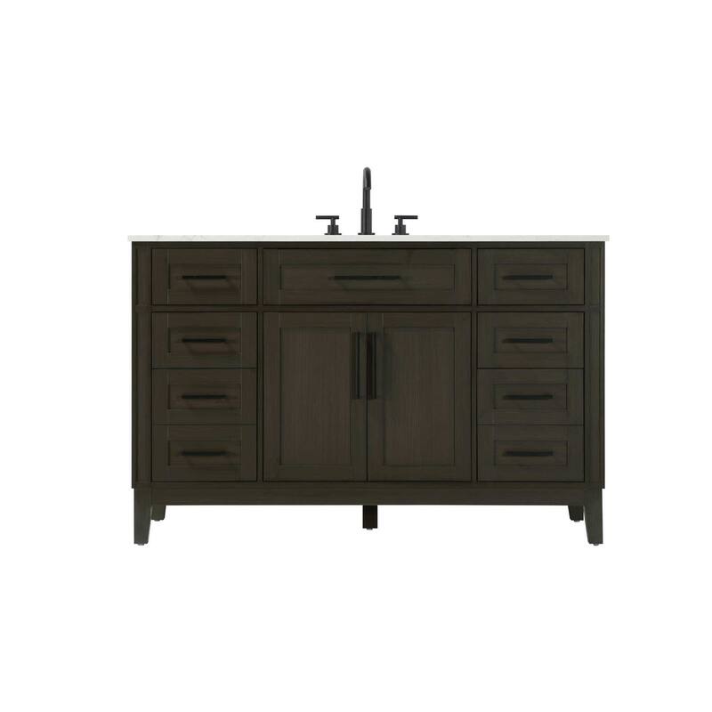 Rachel Single Bathroom Vanity (48-60 inch) - Mocha Brown - 54"